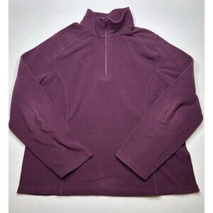 Lands End Women’s Purple Polartec Fleece Half Zip Jacket Size Large 14-16